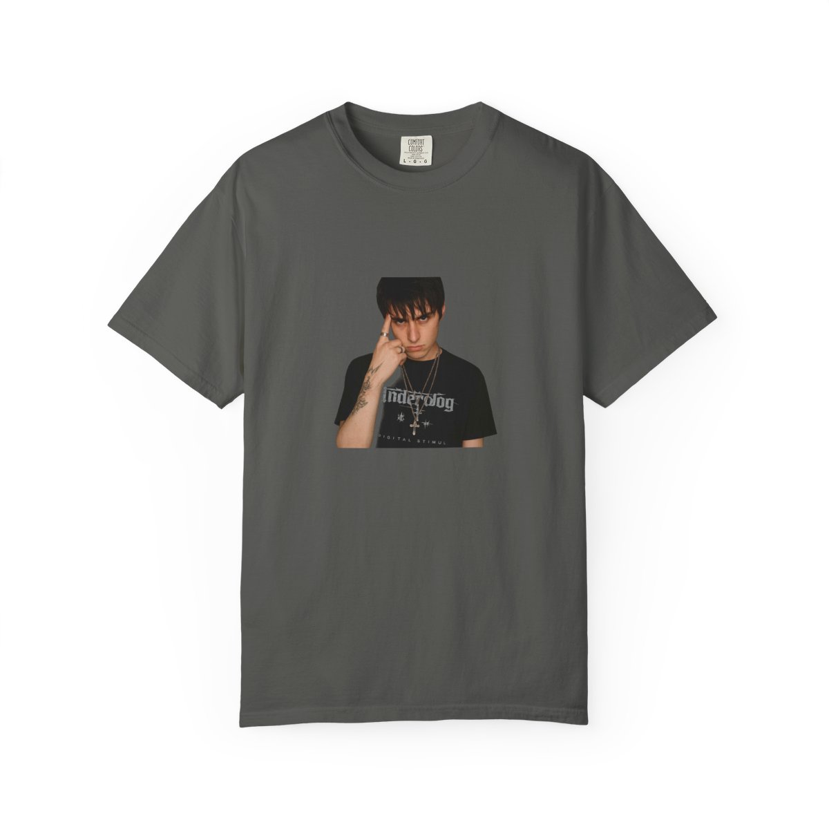 Edgy Silver Chains Portrait T-Shirt - alternate angle 4, merchandise