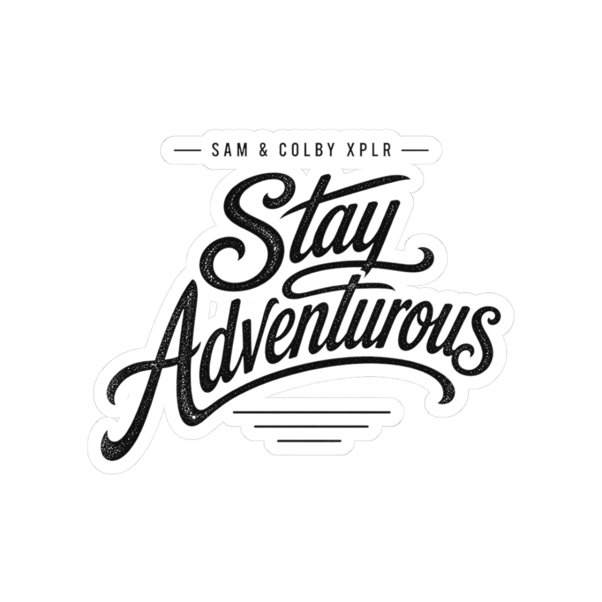 Sam and Colby "Stay Adventurous" Sticker - alternate angle 3, merchandise