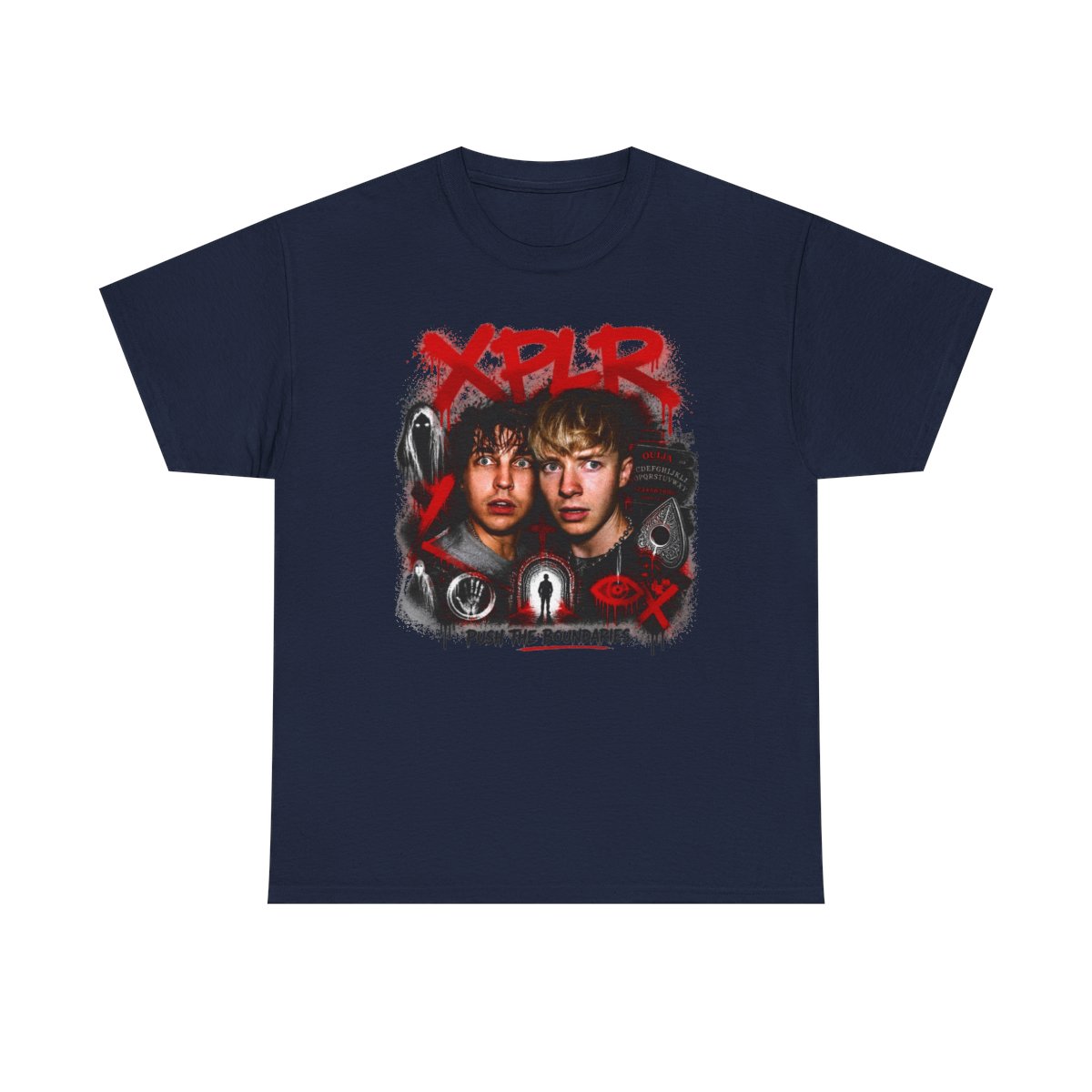 Sam and Colby " in bold, spray-painted style at the top. " Unisex Tee - alternate angle 5, merchandise
