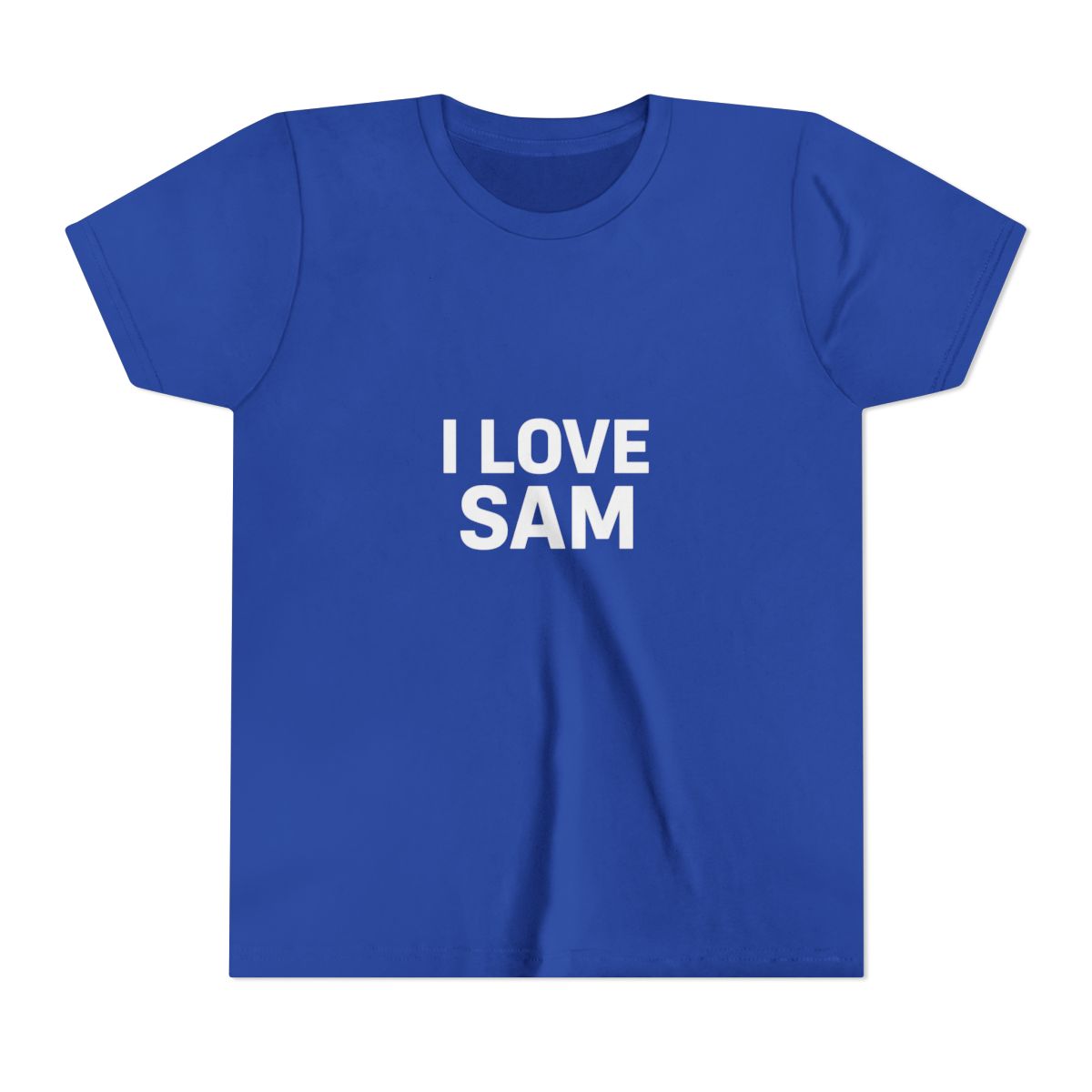 I Love Sam Funny Superfan Kids T Shirt - alternate angle 3, merchandise