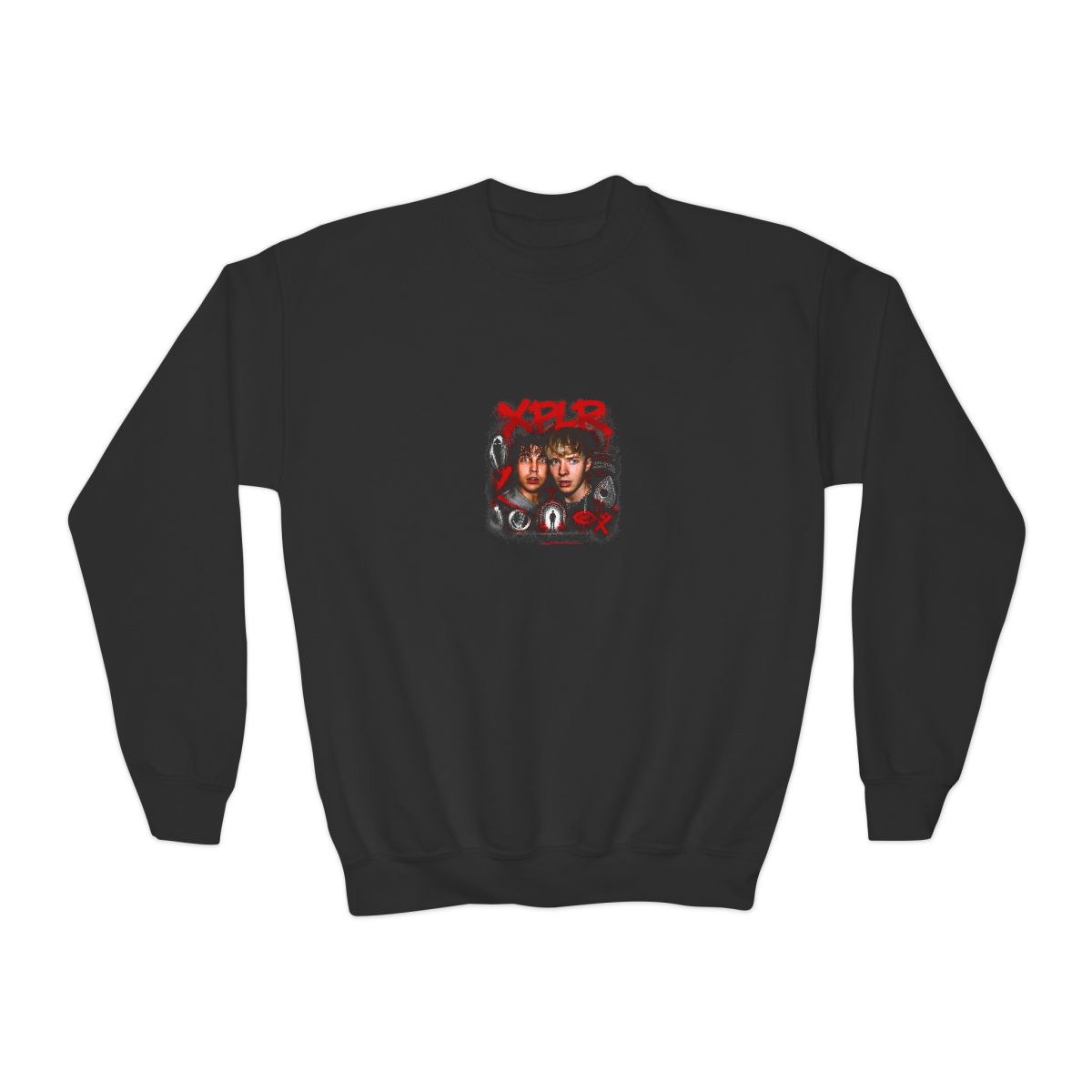 Sam and Colby " in bold, spray-painted style at the top. " Kids Crewneck - Official Sweatshirts merchandise