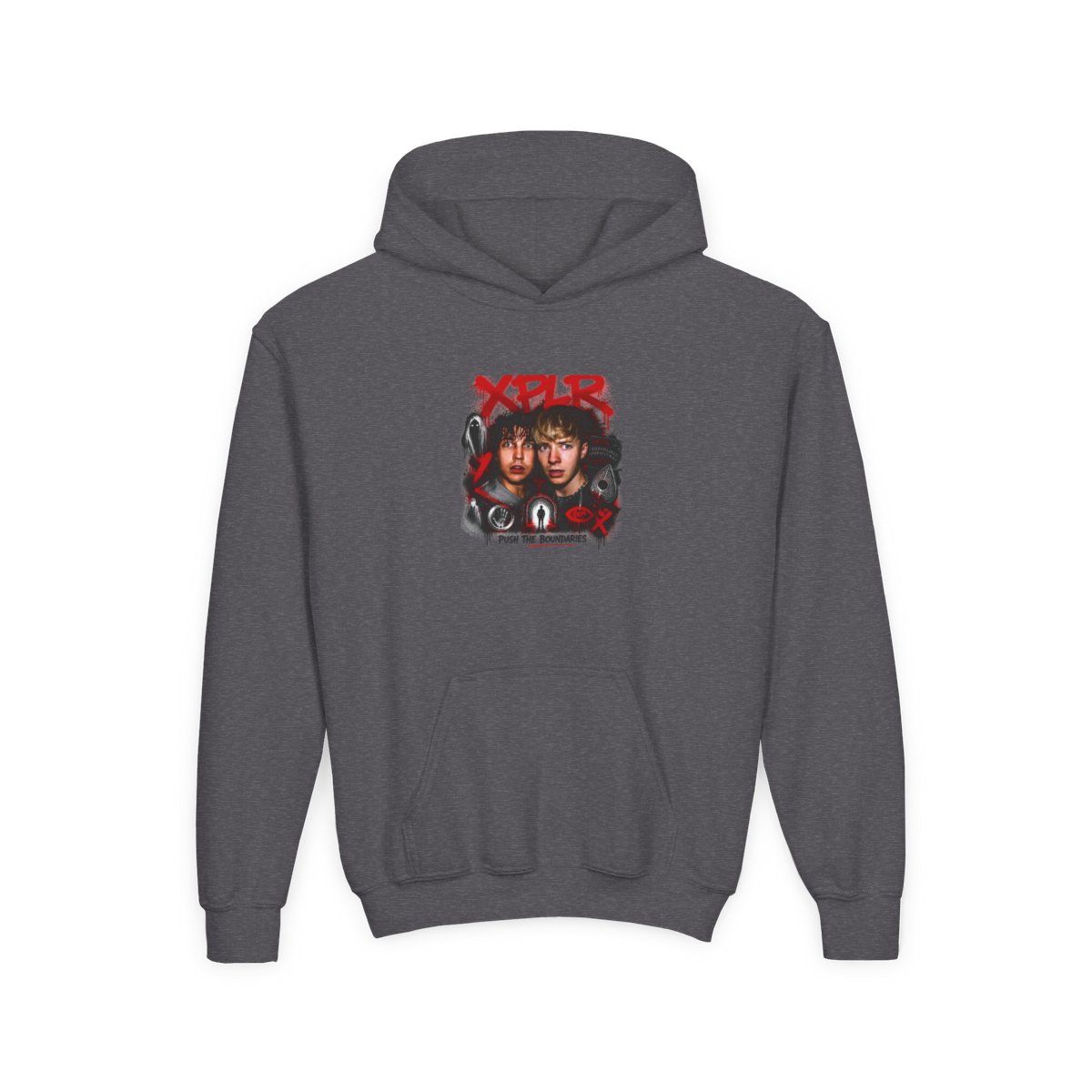 Sam and Colby " in bold, spray-painted style at the top. " Kids Hoodie - alternate angle 4, merchandise