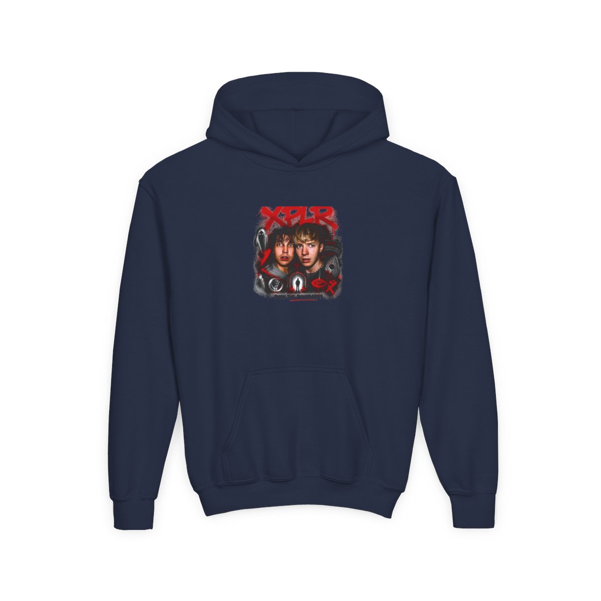 Sam and Colby " in bold, spray-painted style at the top. " Kids Hoodie - alternate angle 5, merchandise