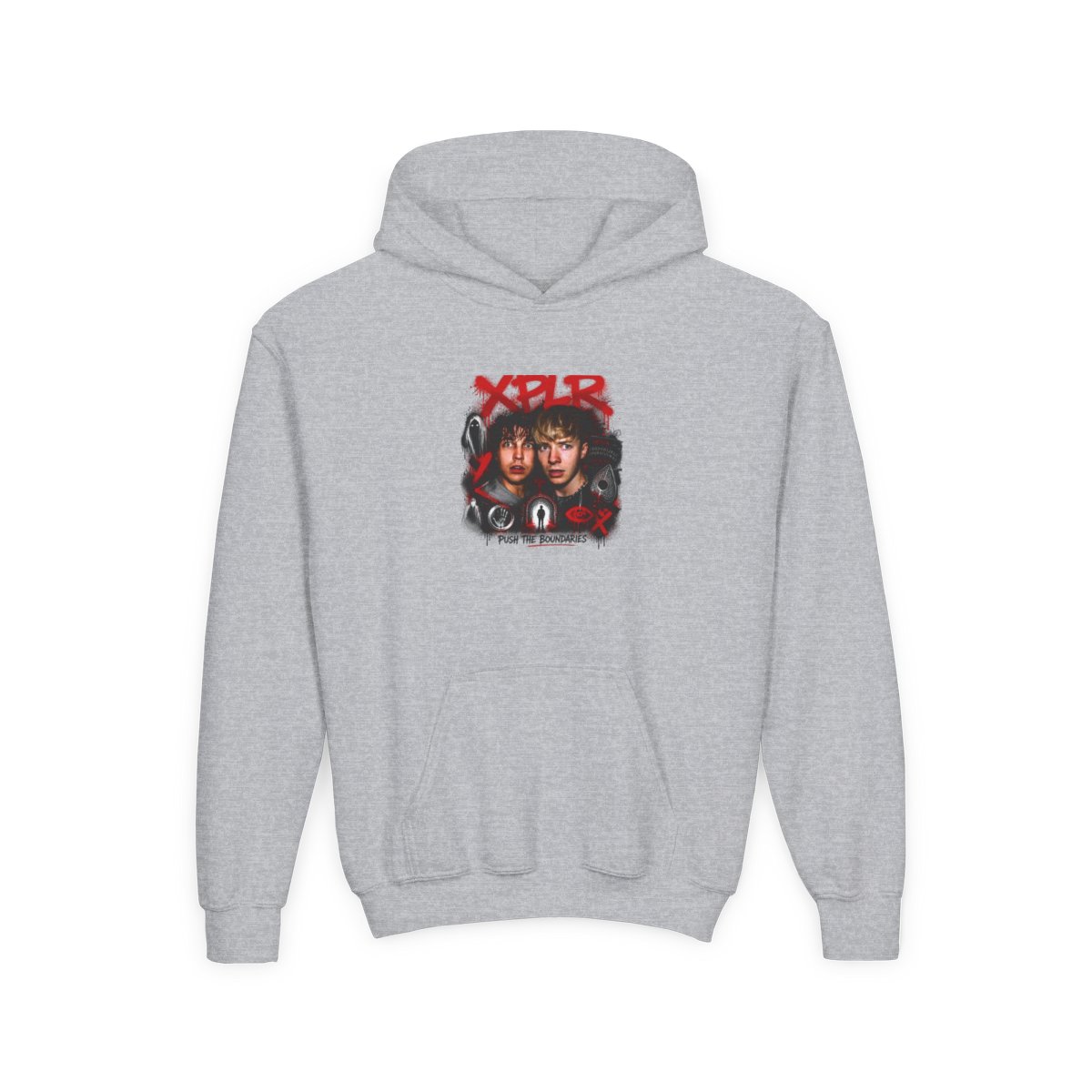 Sam and Colby " in bold, spray-painted style at the top. " Kids Hoodie - alternate angle 3, merchandise