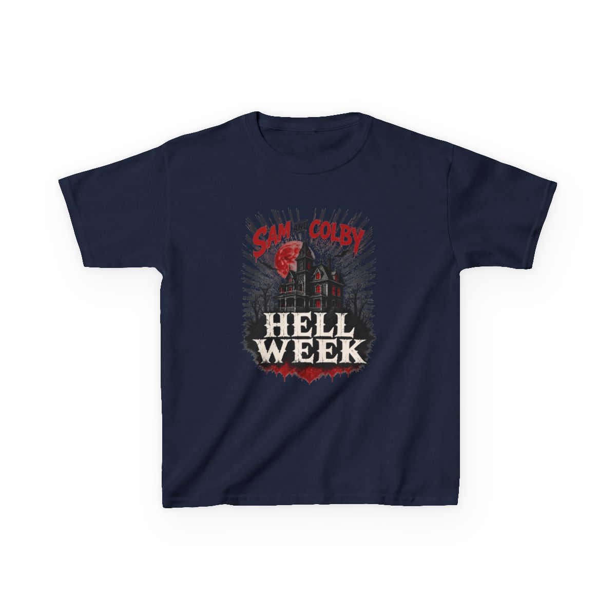 Sam and Colby "Hell Week" Unisex Kids Tee - alternate angle 5, merchandise