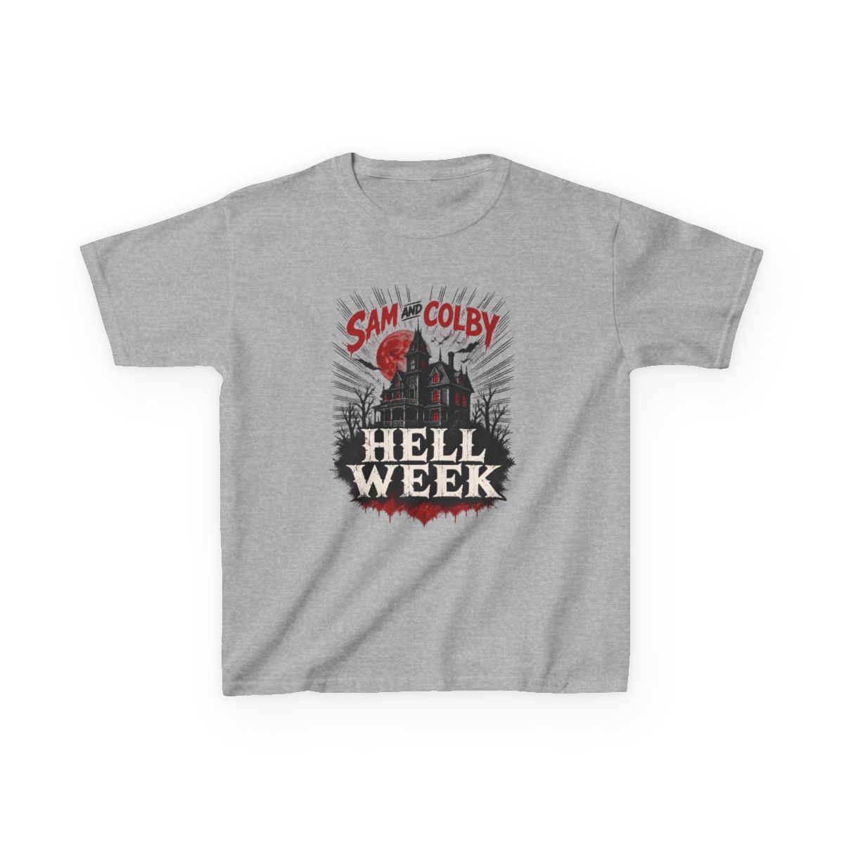 Sam and Colby "Hell Week" Unisex Kids Tee - alternate angle 3, merchandise