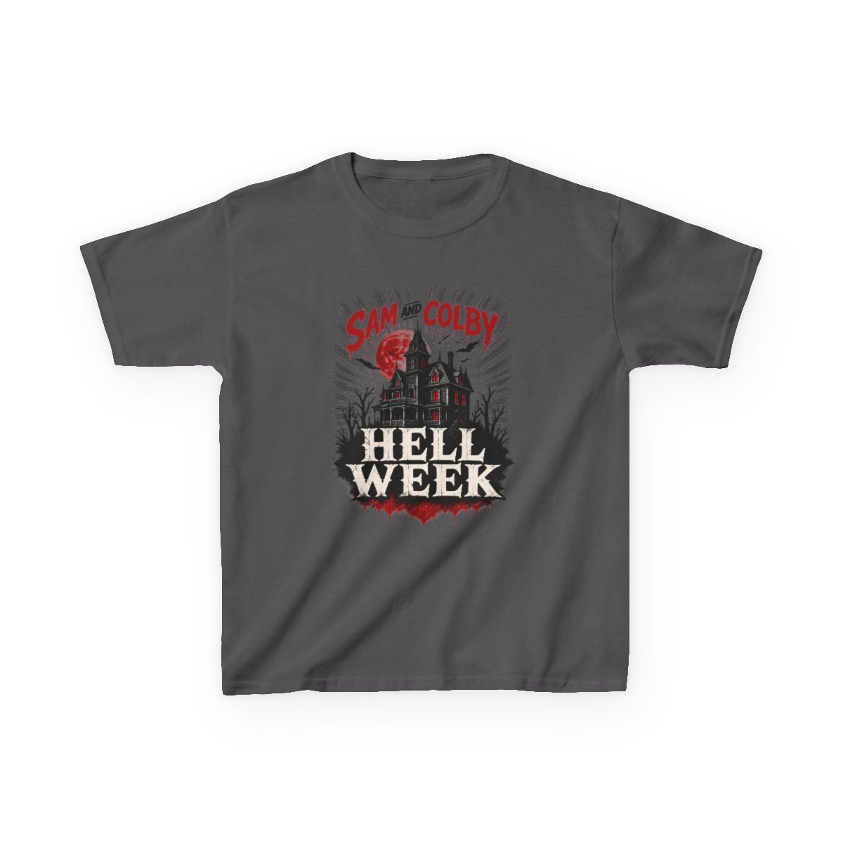 Sam and Colby "Hell Week" Unisex Kids Tee - alternate angle 4, merchandise